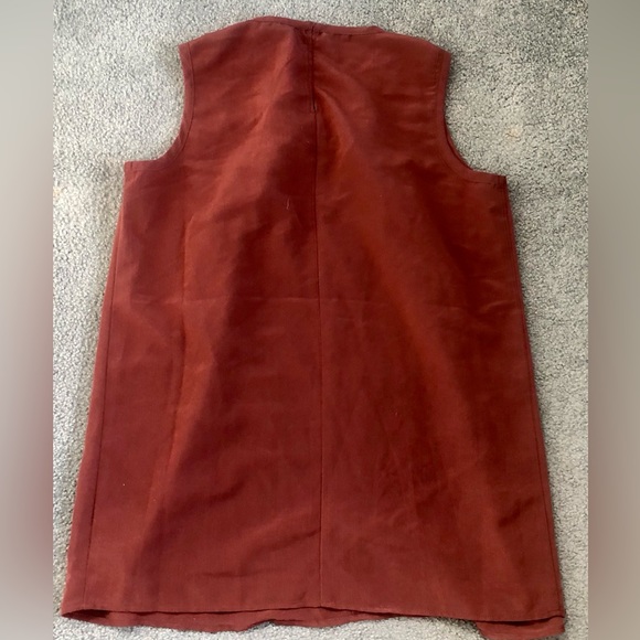 New Lisa Rinna Collection burnt orange red silk poly a-line tank top sz 0 XXS XS - Picture 2 of 3